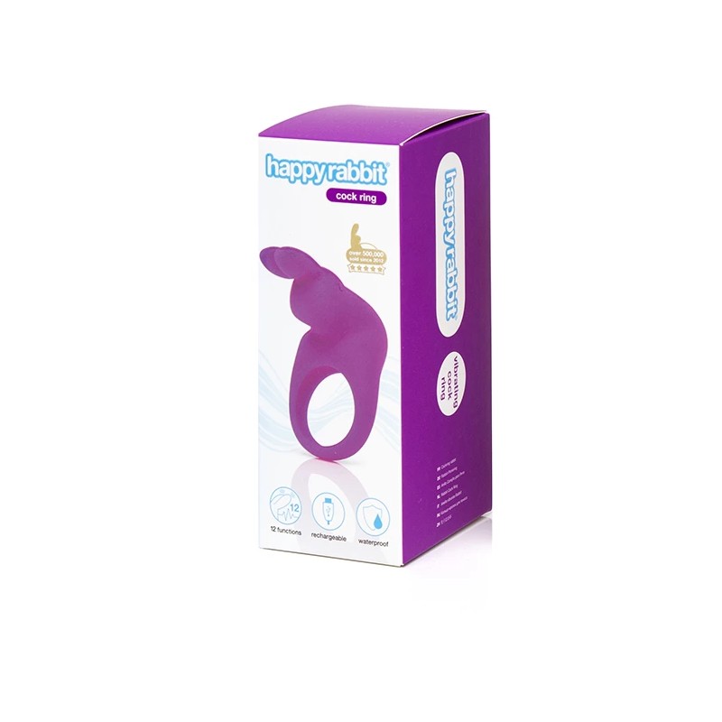 Pierścień wibrujący - Happy Rabbit Rechargeable Vibrating Rabbit Cock Ring Purple